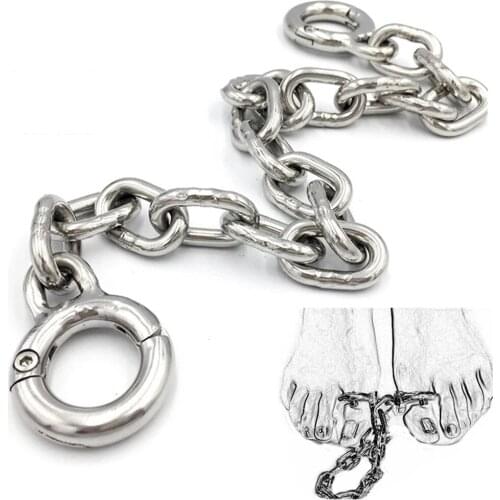 BDSM Tool Sex Toys For Couples Cosplay Adults Games Stainless Steel Thumb Cuffs Toes Rings Bondage Metal Chain Slave Restraint
