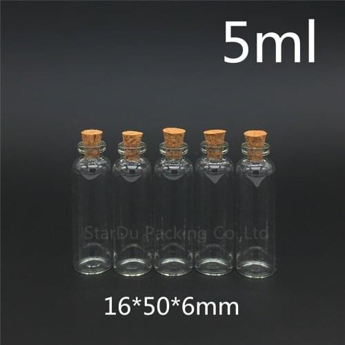Free shipping 500pcs/lot diameter 16mm Wishing Glass Bottle with Cork ,5ml High-quality Glass Vials Display Bottle Wholesale