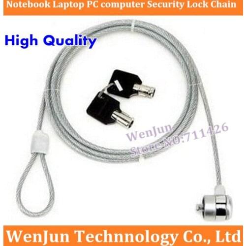 DHL Free Shipping 100PCS portable Notebook Laptop PC computer Security Lock Chain Cable Computer locks accessories