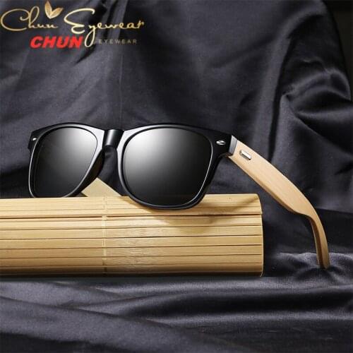 Brand Bamboo Leg Polarized Sunglasses men Classic Square goggle Fashion Retro Female sun glasses M300 + Case