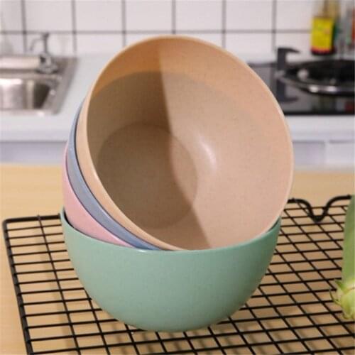 Wheat Straw Anti-Fall Bowl Dinner Bowl Bamboo Fiber Divided Dining Bowl Cartoon Snack Tray Breakfast Dishes Kitchen Tableware