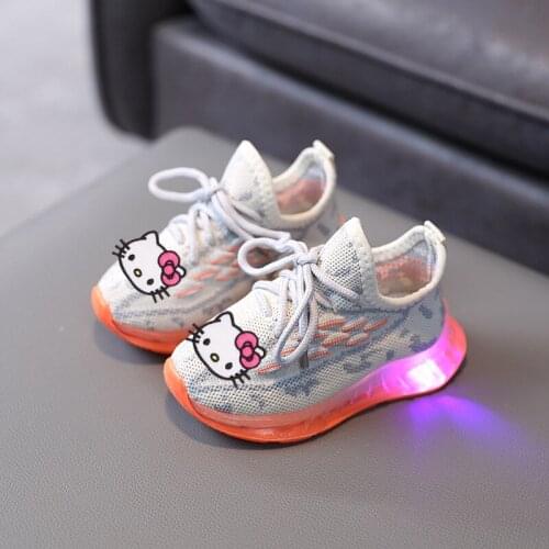 Sanrio Hello Kitty Childrens Sneakers 2021 Spring and Autumn New Melody Sneakers Lighted Shoes boy girl Baby casual shoes