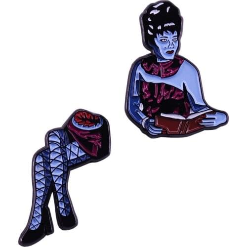 Beetlejuice Horror Lady Enamel Pin and Brooch Supernatural Movie Fan Punk Lapel Pin Halloween Gifts