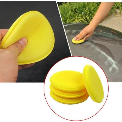 12Pcs Car Auto Wax Polish Foam Sponge Hand Soft Wax Yellow Sponge Pad Waxing Towel Sponge Brush Car Paint Care Cleaning Tool