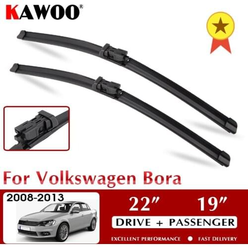 KAWOO Wiper Front Car Wiper Blade Blades For Volkswagen BORA 2008 2009 2010 2011 2012 2013 Windshield Windscreen 22"+19" LHD RHD