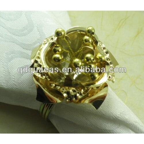 Wedding napkin ring metal rose