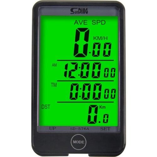 Sunding SD 576A Waterproof Auto Bike Computer Light Mode Touch Wired Bicycle Computer Cycling Speedometer with LCD Backlight