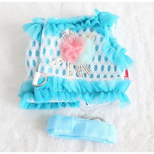 Lace Dog Harness Leash Dog Cat Soft Cotton Dog Leads Harness For Dogs Cat Collars Clothing For Dog Clothes Fresh Breathable