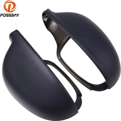 POSSBAY Car Mirror Caps for VW Golf/R32/GTI/Rabbit 2006 2007-2009 Matte Black Side Mirror Cover Trim Car Rearview Mirrors Trims