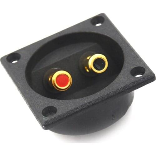 Square Shape Double Gold Binding Post Type Speaker Box Gold Terminal Cup Black 1 pcs with screws