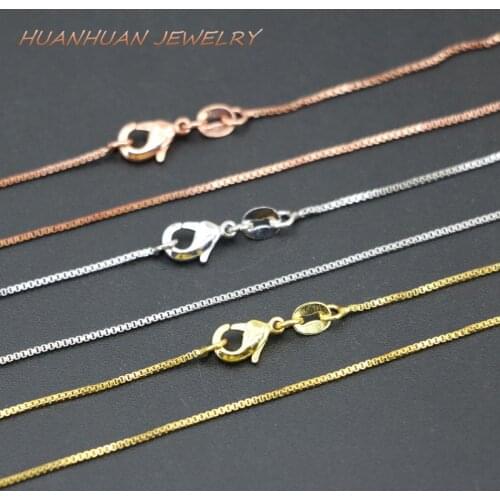 Hot Sale Link Snake Chain For Women 1mm Copper Stainless Steel Chains Charms Fit Diy Necklaces & Pendant Jewelry 18inch B3379