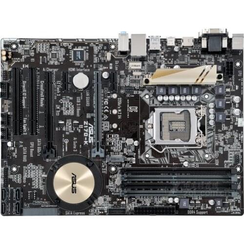 Free shipping original motherboard for for ASUS Z170-K DDR4 LGA 1151 USB3.1 64GB VGA DVI HDMI Desktop motherborad