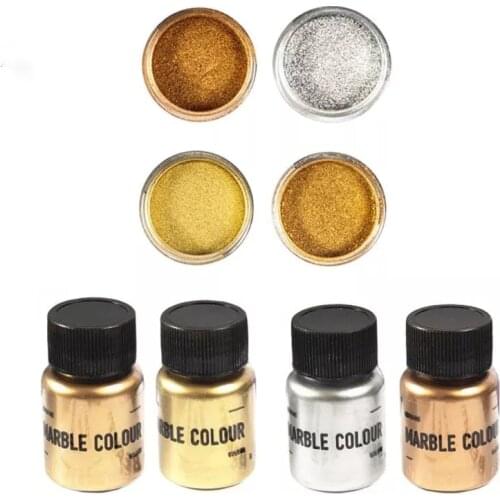 4 Color/set Metal Texture Pearl Powder Epoxy Resin Mold Glitter Marble Metallic Pigment Resin Dye Jewelry Making Tool