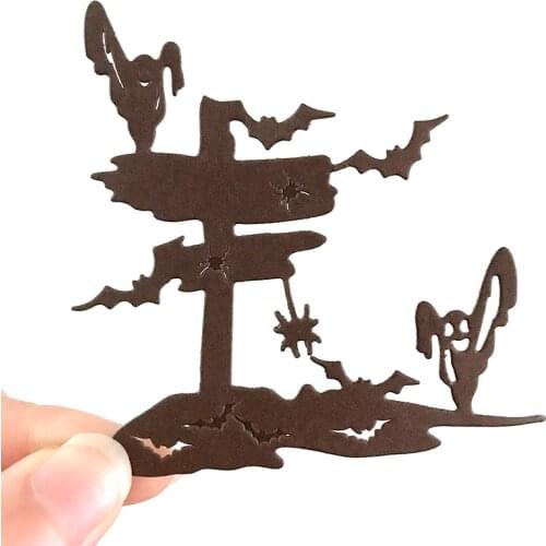 Miss Vintage Metal Cutting Dies Halloween Party Tree New Crafts Die Stencil For DIY Scrapbooking Paper Cards Embossing Die Mold
