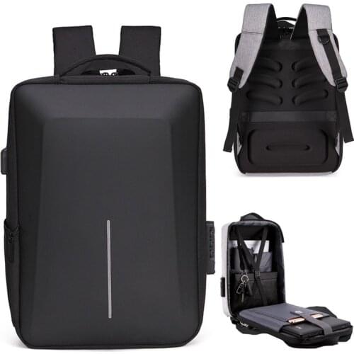 Man Laptop Backpack Notebook Travel Bag Rucksack School Bag For Male Men Reflective Strip Multifunctional Anti-theft 15.6 Inch