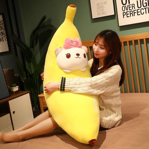 70/90cm New Style Cute Friut Plush Toys Stuffed Animal Pillow Cushion Bear Banana Doll Childrens Christmas Presents
