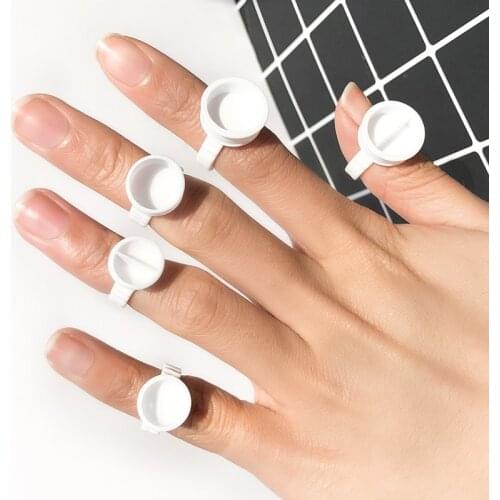 Wholesale 100pcs set Disposable Plastic Eyelash Extension Glue Rings,Eyelash Extension Glue Holder Holder glue container