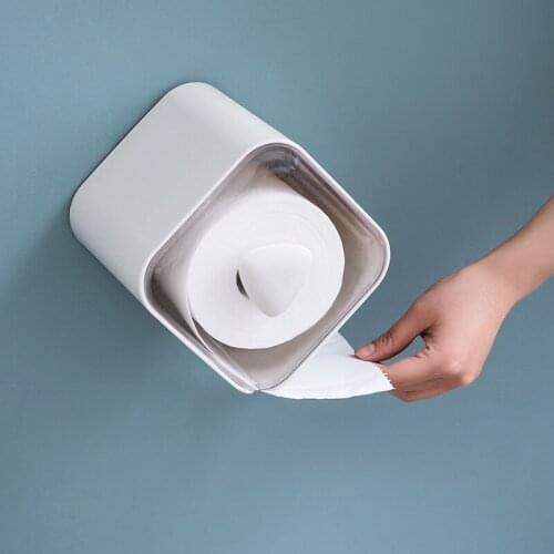 Bathroom Kitchen Organizer Toilet Paper Holder Box Roll Paper Towel Holder Free Punch Paper Towel Dispenser Household Items