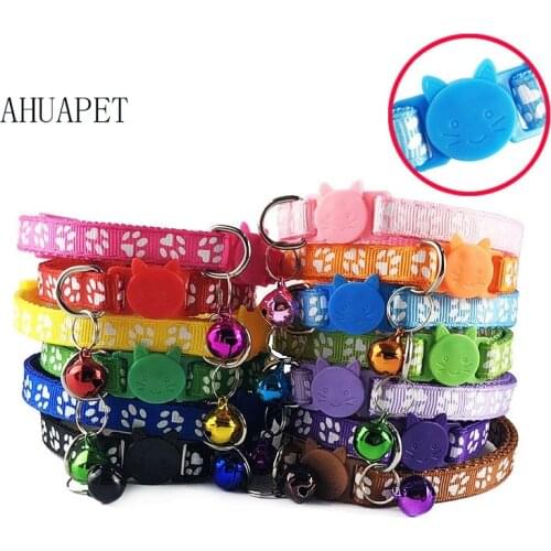 Collar For Dog Kitten Accessories Collier Pour Chat Cat Collar Cat Collar With Bell Accessories Small Dog Chihuahua Footprint