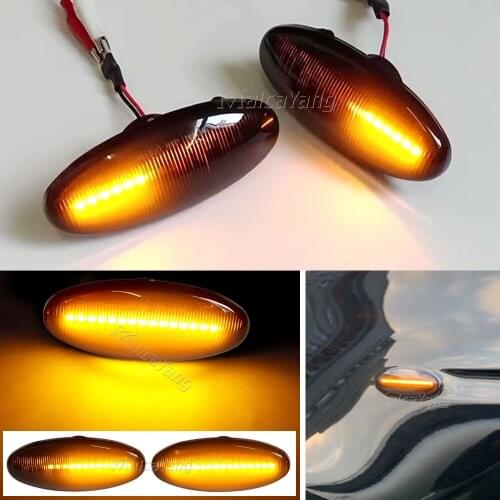 Pair Dynamic LED Side Marker Light Amber Front Bumper Turn Signal Lights Lamp For Nissan NV200 NV400 NP300 Leaf Juke Qashqai