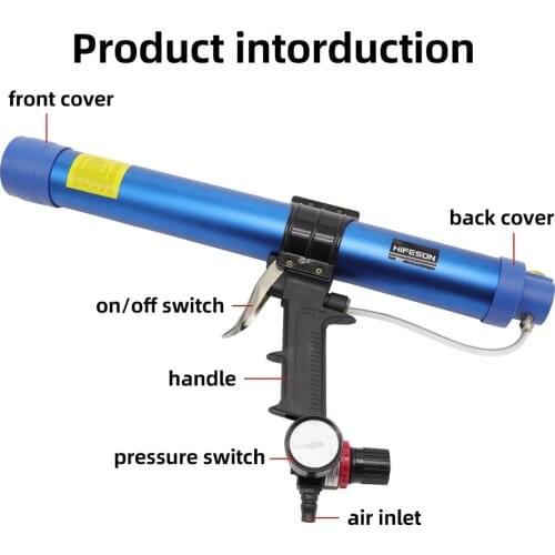 Pneumatic Sealant Gun Soft Glue 600ml Pneumatic Glass Glue Gun Foam Pressing Glue Gun Caulking Gun With Meter Air Gun Tool