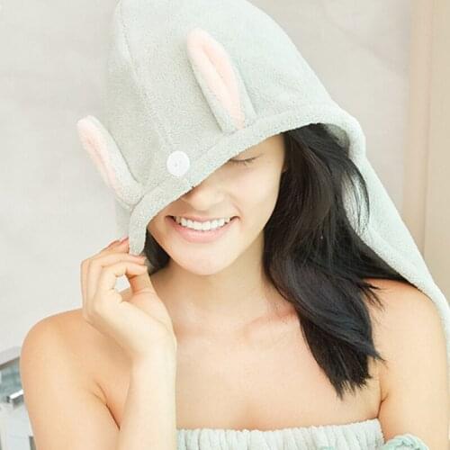 12 Pcs Lady Girls Rabbite Ear Hair Towel Wrap Microfiber Drying Bath Shower Head Towel Quick Dry Turban Head Wrap Bathing Tools