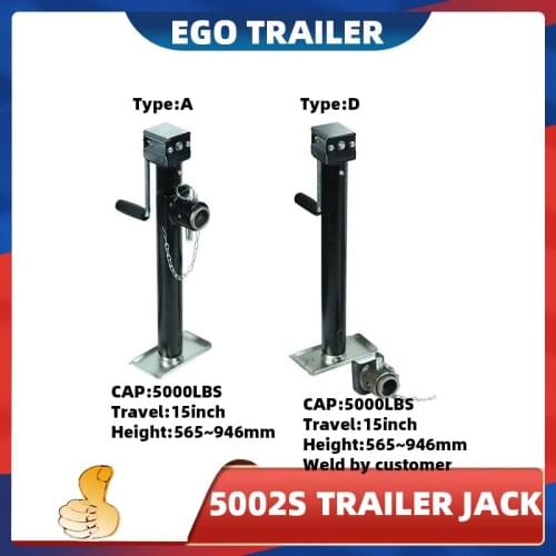 TRAILER JACK Side Wind 5000lbsX15" Lift Pipe Mount Swivel Jack Round Pipe Mount Swivel Trailer Jack Sidewind Camper Trailer RV