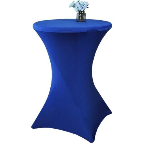 Simple Folding Round Table Cover Wear-resisting Washable Elasticity Solid Color Cocktail Four Legs Tablecloth Hotel Decor