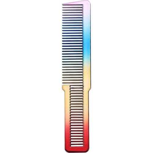 Electroplating Hair Cutting Comb Salon Hairdressing Comb Barber Comb Flat Top Clipper Comb