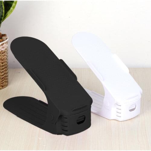 8/10/16/20pcs Shoe Rack for Organizer Shoes Adjustable Double Stand Shelf Footwear Support Slot Cabinet Closet Storage Rack