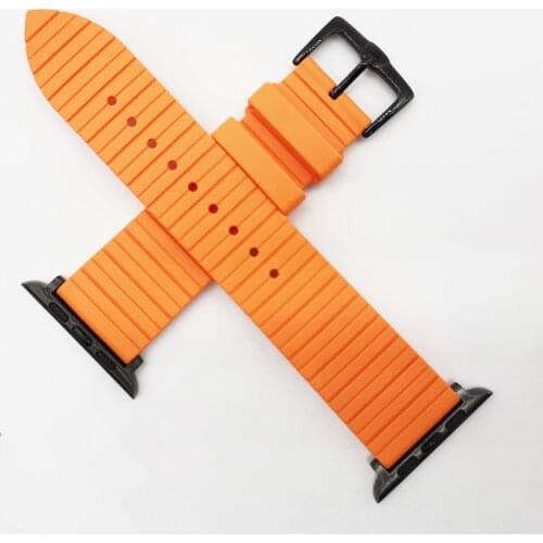 Strap for iWatch Band Bracelet 38mm 42mm Silicone Bands for Apple Watch 5 4 3 2 1 44 mm 40mm Rubber Sport Watchband Orange