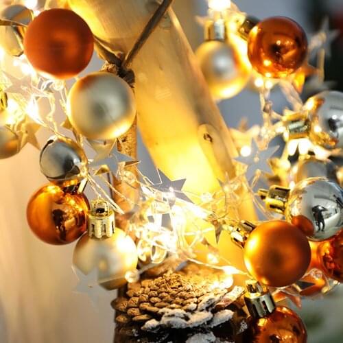 Christmas Ornaments Round Ball LED Lights String Christmas Tree Decorations Lights Shop Scene Layout 20LED Room Hanging Light