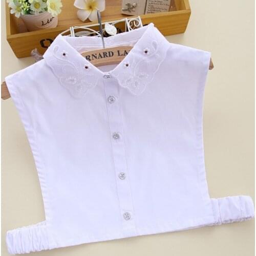 New bear shirt shirt comfortable flower butterfly fake collar peter pan Removable beaded decoration Embroidered collier femme