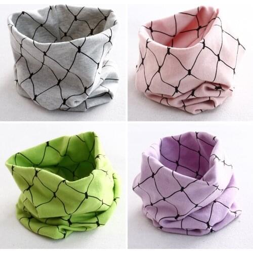 Autumn Winter Cotton Baby Scarf Children Bibs For Boys Girls Burp Warm Clothes Kids Collars Cartoon Plaid O Ring Neckerchief