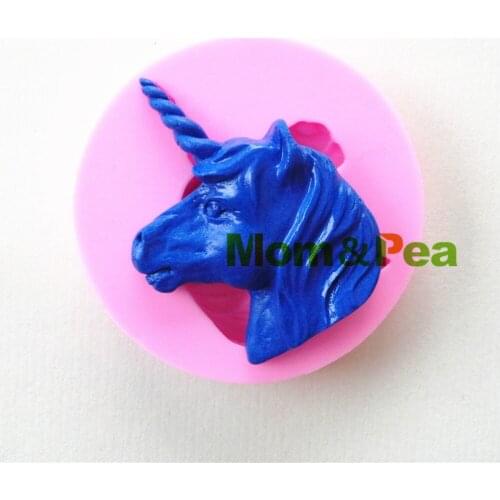 Mom&Pea 0928 Free Shipping Unicorn Shaped Silicone Mold Cake Decoration Fondant Cake 3D Mold Food Grade