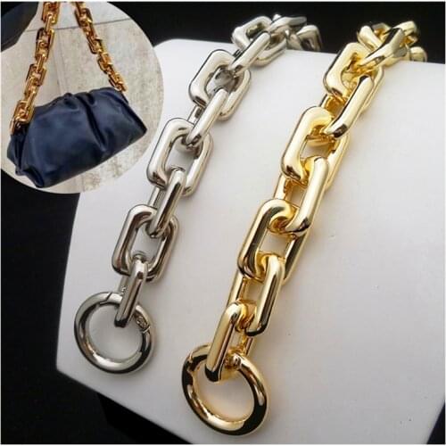 Zinc alloy metal bag chain replacement cloud bag handle circle bracelet single shoulder strap more width gold high quality