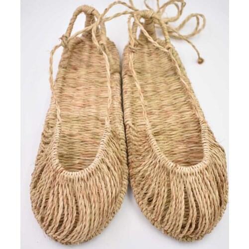 2020 new straw shoe handmade men and women version of the summer personality weave sandals Chinese ancient style neutral shoes