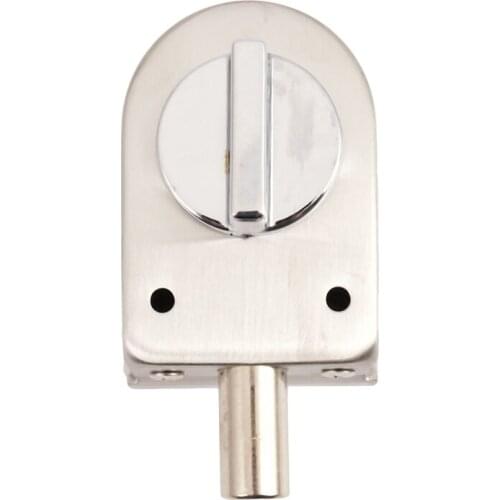 Glass Sliding Door Latch Lock Non-Apertured Stainless Steel Glass Door Lock for Shower Room Bathroom Accessories