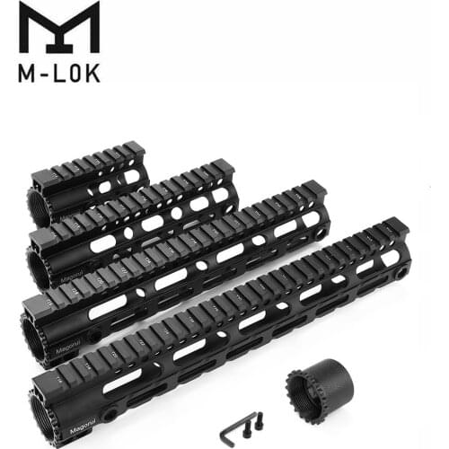 Tactical AR-15 M4 M-LOK 4'7'10'12'15 inch MLOK Slim Free Float Handguard Picatinny Rail Mount Bracket Forend Barrel Nut