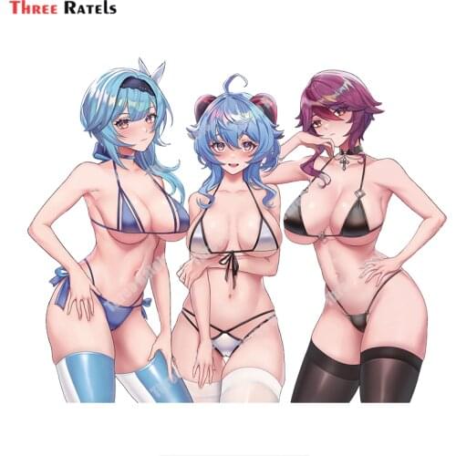 Three Ratels A829 Ganyu Eula Lawrence And Rosaria Genshin Impact Sexy Personalized Girl Decals For Bedroom Wall Decor Stickers