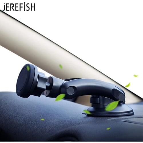 JEREFISH Universal Magnetic Car Phone Holder for iPhone 6s 7 8 X Car Windshield Mount Phone Holder Stand Support Cellular Phone