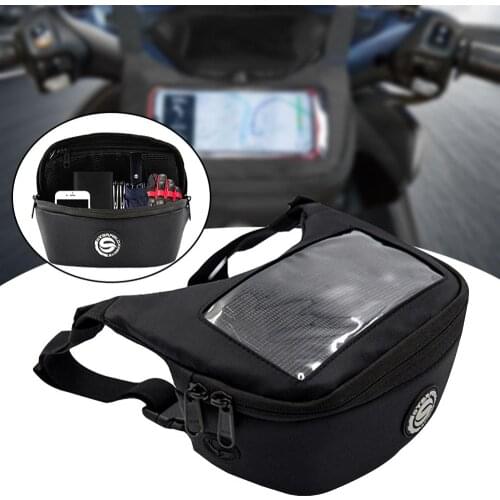 Waterproof Motorcycle Handlebar Bag Fuel Tank Windscreen Bags Mobile Phone Touch Screen Earphone Bag for Vespa gts300 tmax 560