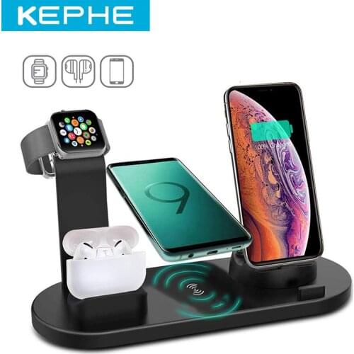 Qi 4 in 1 Fast Wireless Charging Induction Charger Stand For iPhone 11 Pro X XS Max XR 8 Airpods Pro Apple Watch Docking Station