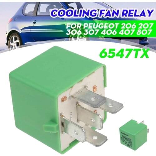 12V 35A 5 Pins Cooling Radiator Fan Relay Green 6547TX for Peugeot 206 207 306 307 406 407 807