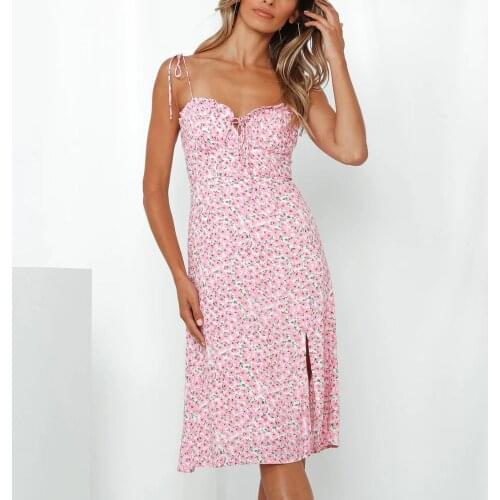 Women Summer Dress V-Neck Sexy Floral Print Backless Drawstring Sleeveless Camis Dresses Bodycon Cloth платье летнее женское g4