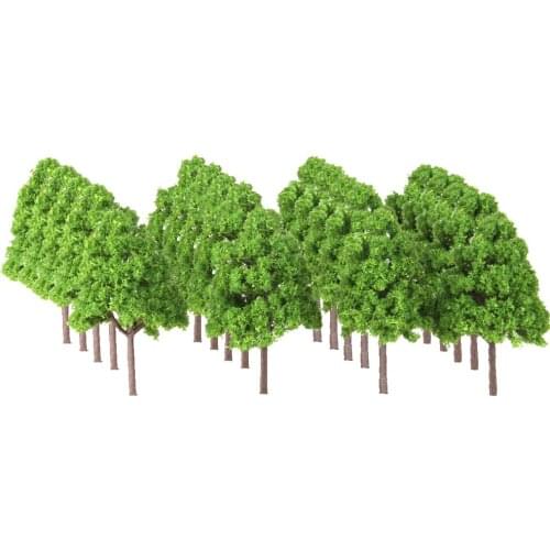 1/150 Scale Plastic Cypress Trees Landscape Sceneries Pack of 25 - Light Green