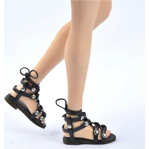 1/6th black Roman shoes boots Model For 12" Female Body