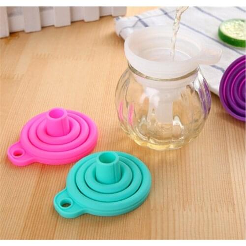 1PC Silicone Folding Telescopic Long Neck Funnel Creative Household Liquid Dispensing Mini Funnel Kitchen Tools
