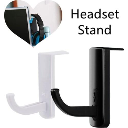 1PCS Durable Headset Stand Headphone Hanger Desktop Stand Table Cell Phone Holder Monitor Desk Earphone Mounted Hook 2 Colors