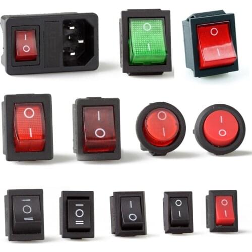 Rocker Power switch LED 3A 6A 16A 250V 31x25mm 2 3 4 6 pin terminals 1PCS FREE SHIPPING